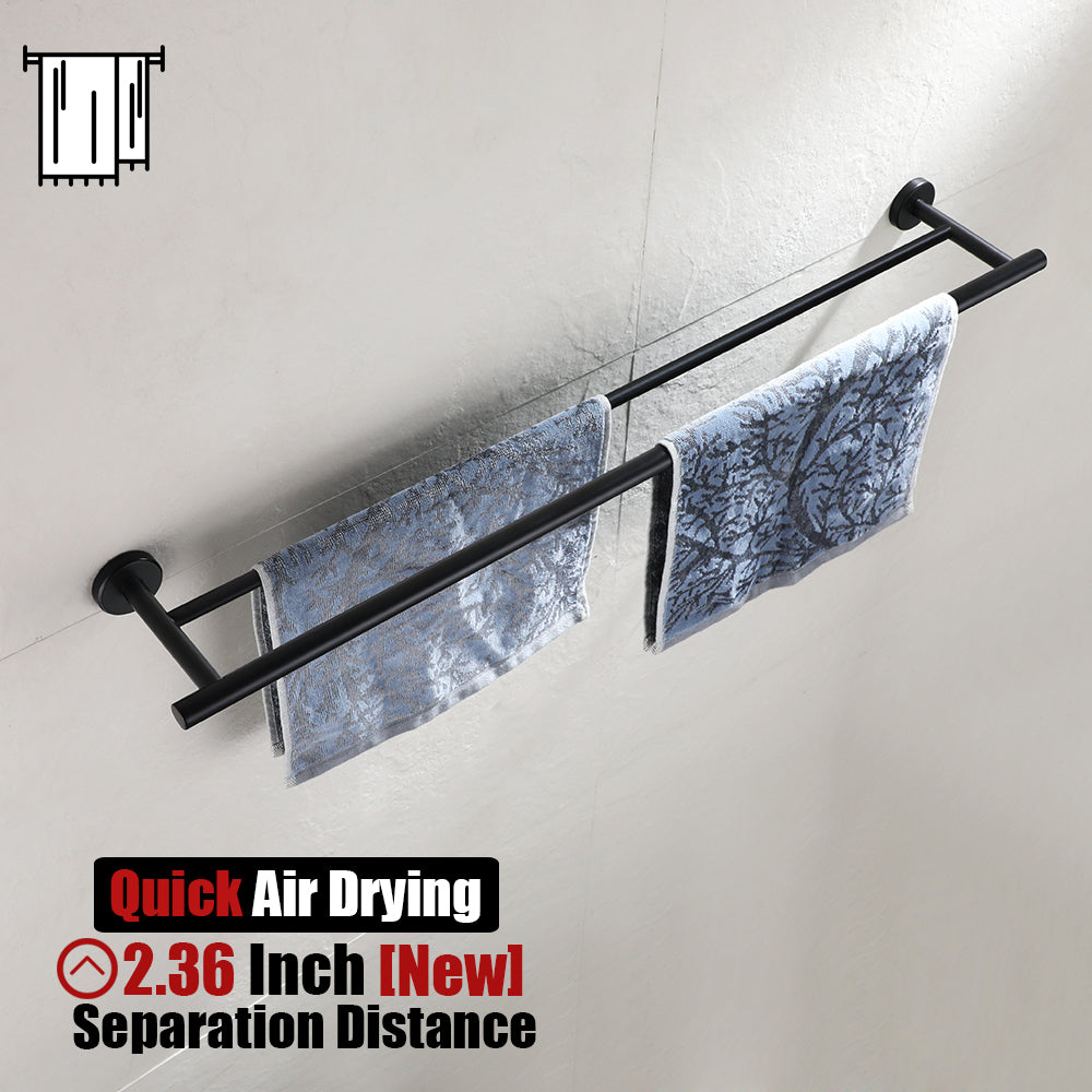 Stainless Steel Matte Black Bathroom Towel Rack Towel Bar