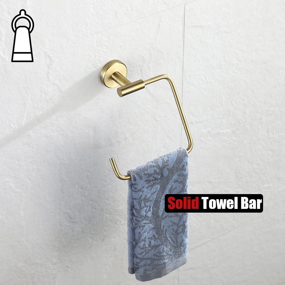 JQK Towel Ring Brass Gold, 304 Stainless Steel Hand Towel Holder for B –  JQK Home