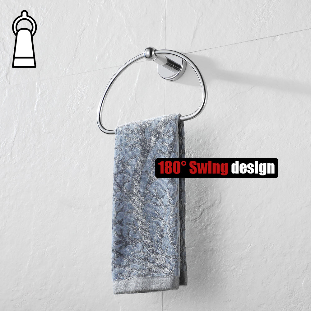 JQK Chrome Towel Ring, Stainless Steel Half Ring Towel Holder for Bath –  JQK Home