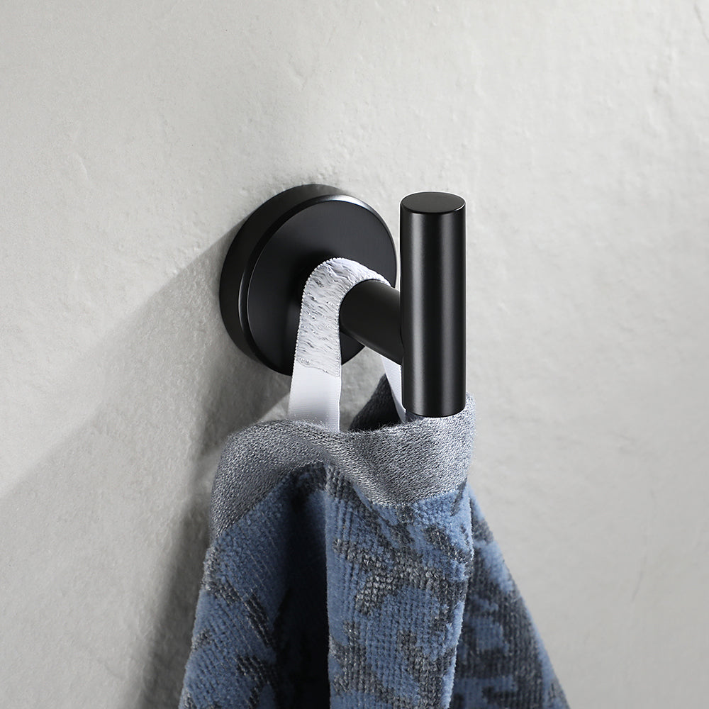 Kyaiguo Matte Black Hand Towel Rack No Drill Wall Mount Bathroom Towel Rack Kitchen Square Hand Towel Bar Hook Bath Towel Rack Sticky Towel Hooks