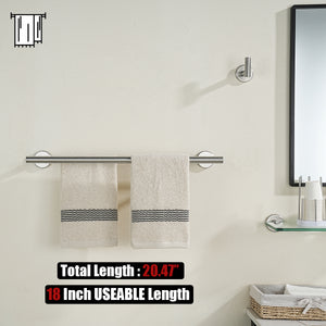 JQK Bath Hardware Towel Bar Accessory Set, 5-Piece Bathroom Accessories Fixtures Set Brushed Finished Wall Mount Includes 24" Towel Bar, 9" Hand Towel Bar, Toilet Paper Holder, Robe Hook x2, BAS105-BN