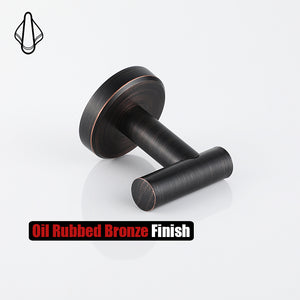 JQK Bathroom Towel Hook Oil Rubbed Bronze, 304 Stainless Steel 0.8mm Coat Robe Clothes Hook for Bathroom Kitchen Garage Wall Mounted (Pack of 2), TH100-ORB-P2