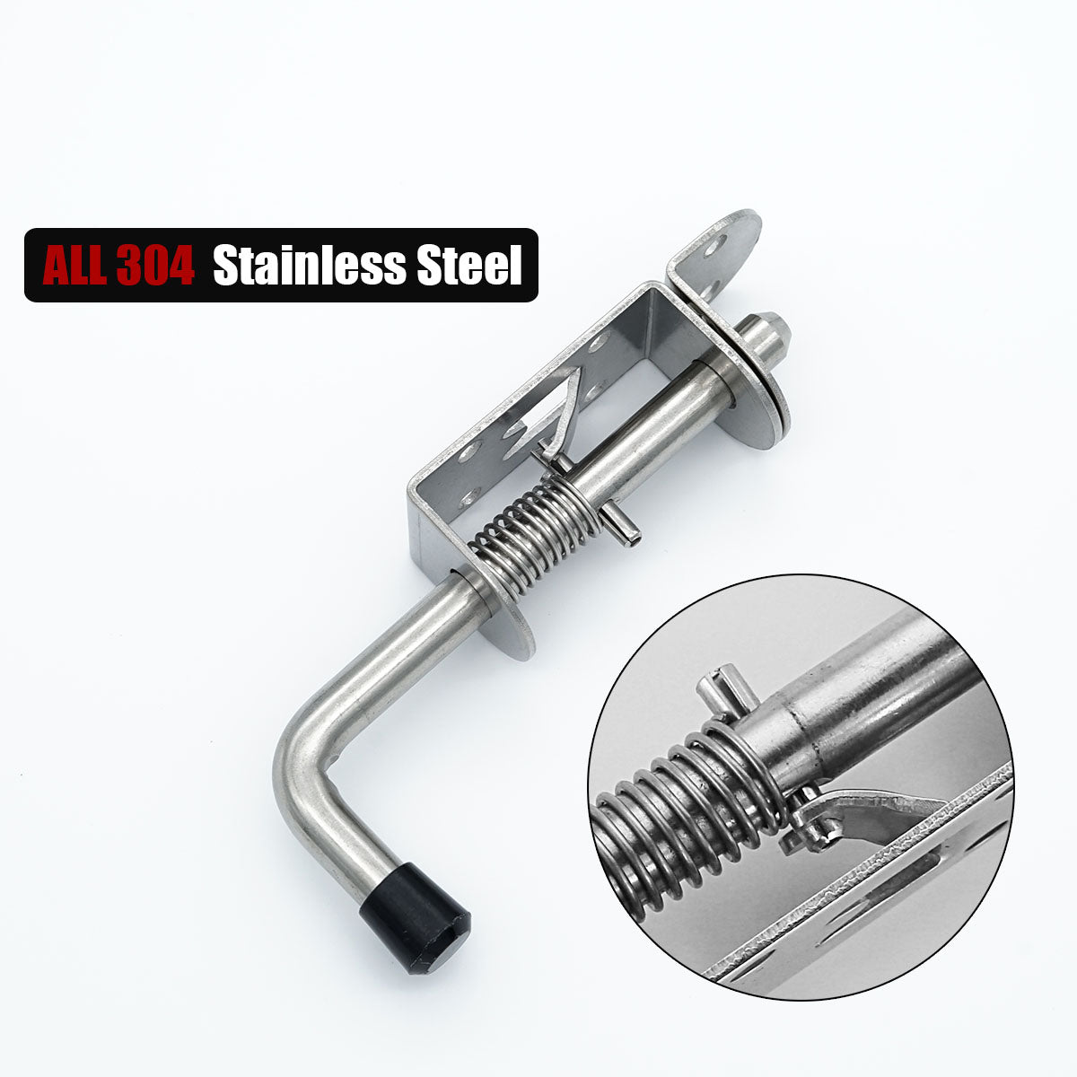 JQK Spring Loaded Latch Pin, 304 Stainless Steel Barrel Bolt Thickened ...