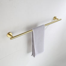 Load image into Gallery viewer, JQK Bath Towel Bar, 9/12/18/24/30/36 Inch Brushed Light Gold Towel Rack Bathroom, 304 Stainless Steel Thicken 0.8mm Towel Holder Wall Mount, Total Length 12/15/20.7/27/33/39 Inch, TB110L9/12/18/24/30/36-BG