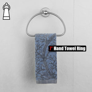 JQK Towel Ring, Stainless Steel Half Ring Towel Holder for Bathroom, 7 Inch Brushed Finished Wall Mount, TR160-BN