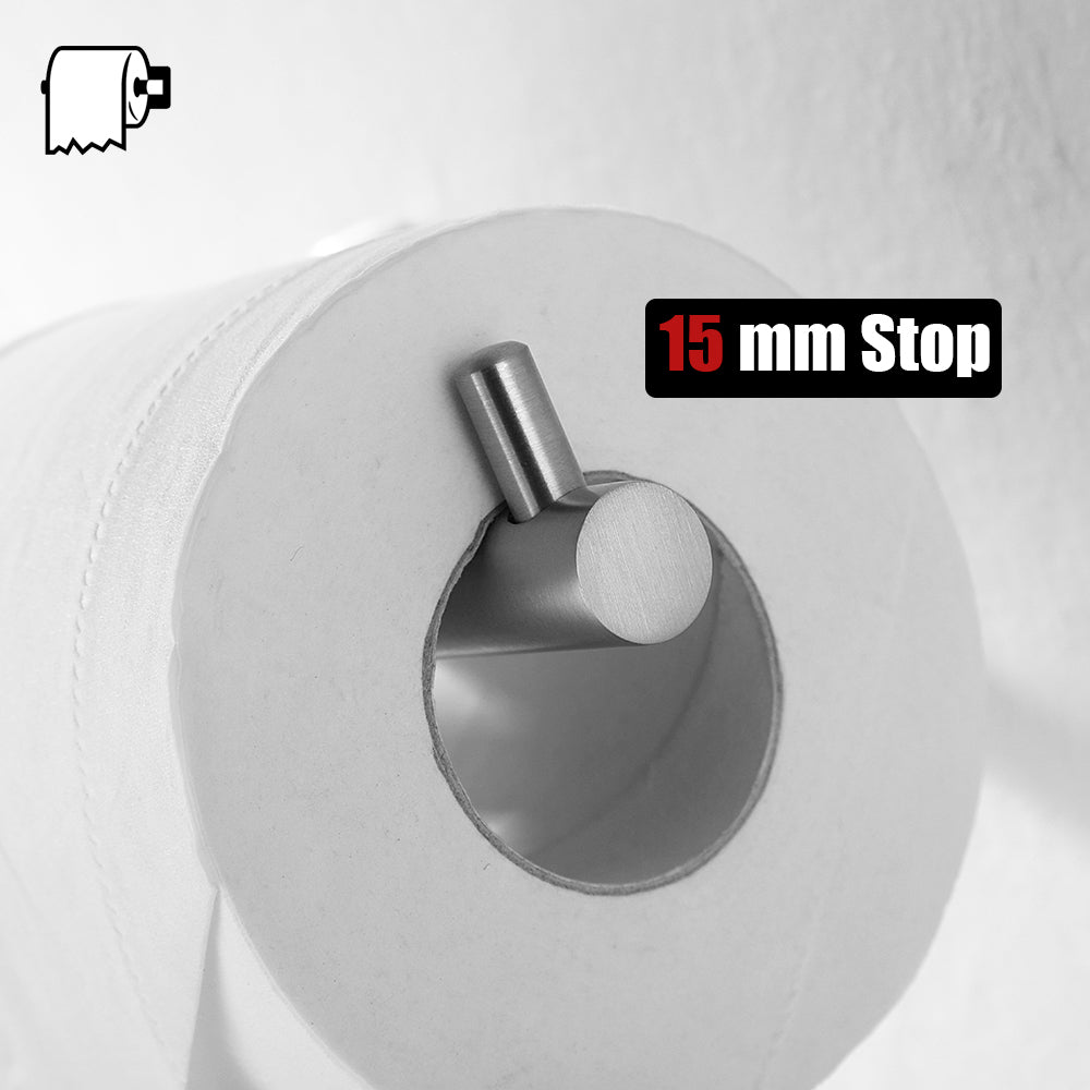 JQK Toilet Paper Holder, 5 Inch 304 Stainless Steel Thick 0.8mm Tissue  Paper Dispenser for Bathroom, Hold Mega Rolls, Brushed Nickel Wall Mount