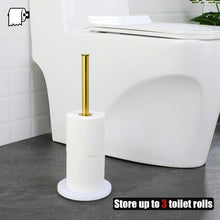 Load image into Gallery viewer, JQK Toilet Paper Storage Stand White Gold, 304 Stainless Steel Tissue Reserve Holder Dispenser for Bathroom, Brushed Gold, TPS180-WG