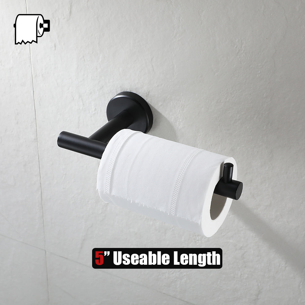 JQK Black Toilet Paper Holder, 5 Inch 304 Stainless Steel Thick