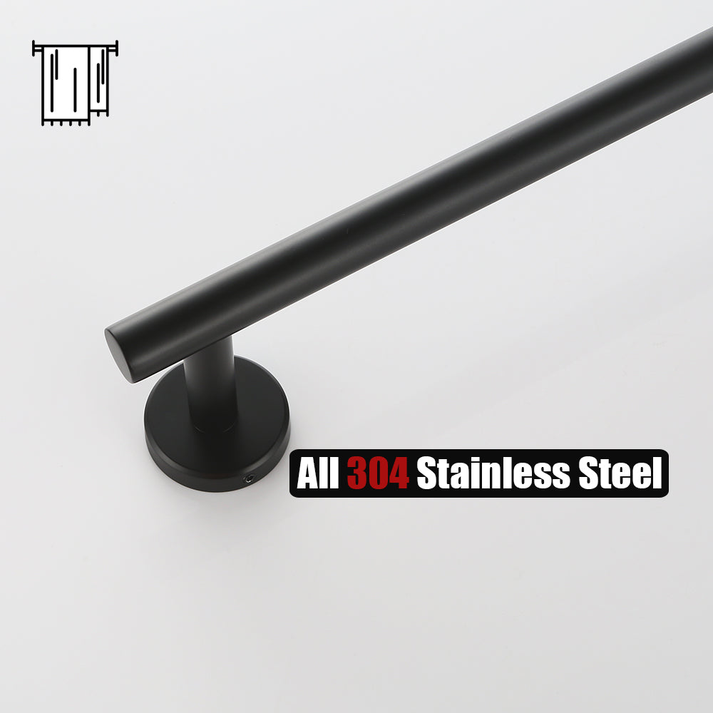 JQK Black Towel Bar, 9/12/18/24/30/36 Inch 304 Stainless Steel