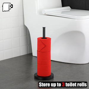 JQK Toilet Paper Storage Stand Matte Black, 304 Stainless Steel Thicken 0.8mm Tissue Reserve Holder 3 Rolls Dispenser for Bathroom, TPS180-PB