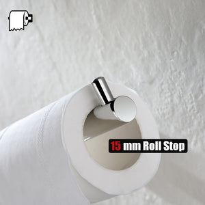 JQK Chrome Toilet Paper Holder, 5 Inch 304 Stainless Steel Thick 8mm Tissue Paper Dispenser for Bathroom, Hold Mega Rolls, Polished Chrome Wall Mount, TPH100-CH