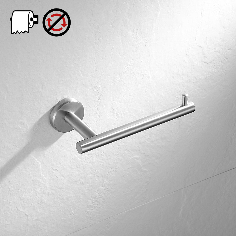 POKIM Black Toilet Paper Holder - Metal Bathroom Flexible Pivoting Tissue  Handle on Wall Mounted, SUS 304 Stainless Steel Adjustable TP Large Mega
