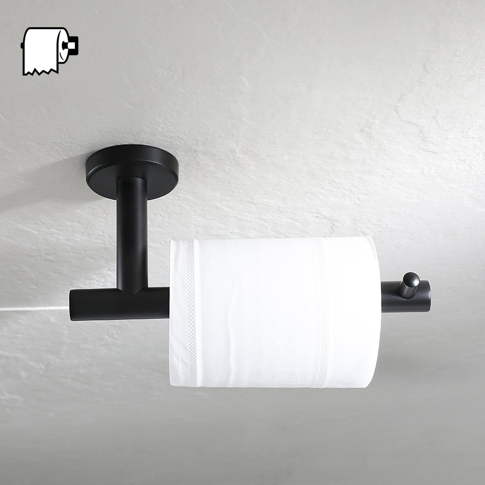  Kulemax Matte Black Toilet Paper Holder, Premium Bathroom Toilet  Paper Holder Wall Mount, Stainless Steel Tissue Roll Holder for Bathroom  Kitchen Washroom, 5 Inch SUS 304 Toilet Paper Roll Holder 