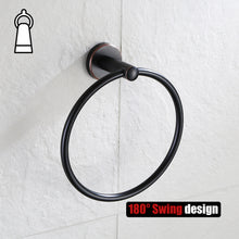 Load image into Gallery viewer, JQK Towel Ring Oil Rubbed Bronze, Stainless Steel Hand Towel Holder for Bathroom, ORB Wall Mount, TR130-ORB