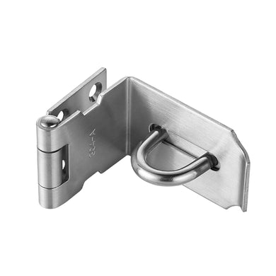 JQK Door Hasp Latch 90 Degree, Stainless Steel Safety Angle Locking Latch for Push/Sliding/Barn Door, 1.5mm Thickness Satin Nickel, 4 Inch