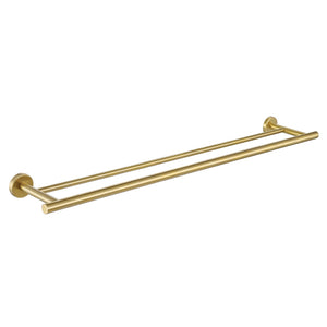 JQK Double Towel Bar, 12/18/24/30/36 Inch Brass Gold Bath Towel Rack for Bathroom, 304 Stainless Steel Thicken 0.8mm Towel Holder Wall Mount Brushed Gold, Total Length 15/20.5/27/33/39 Inch, TB100L12/18/24/30/36-BG