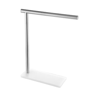 JQK Hand Towel Holder Stand Brushed, Modern Tree Rack Free Standing for Countertop with 12 Inch Bar, 304 Stainless Steel Thicken 0.8mm, HTT170-WN