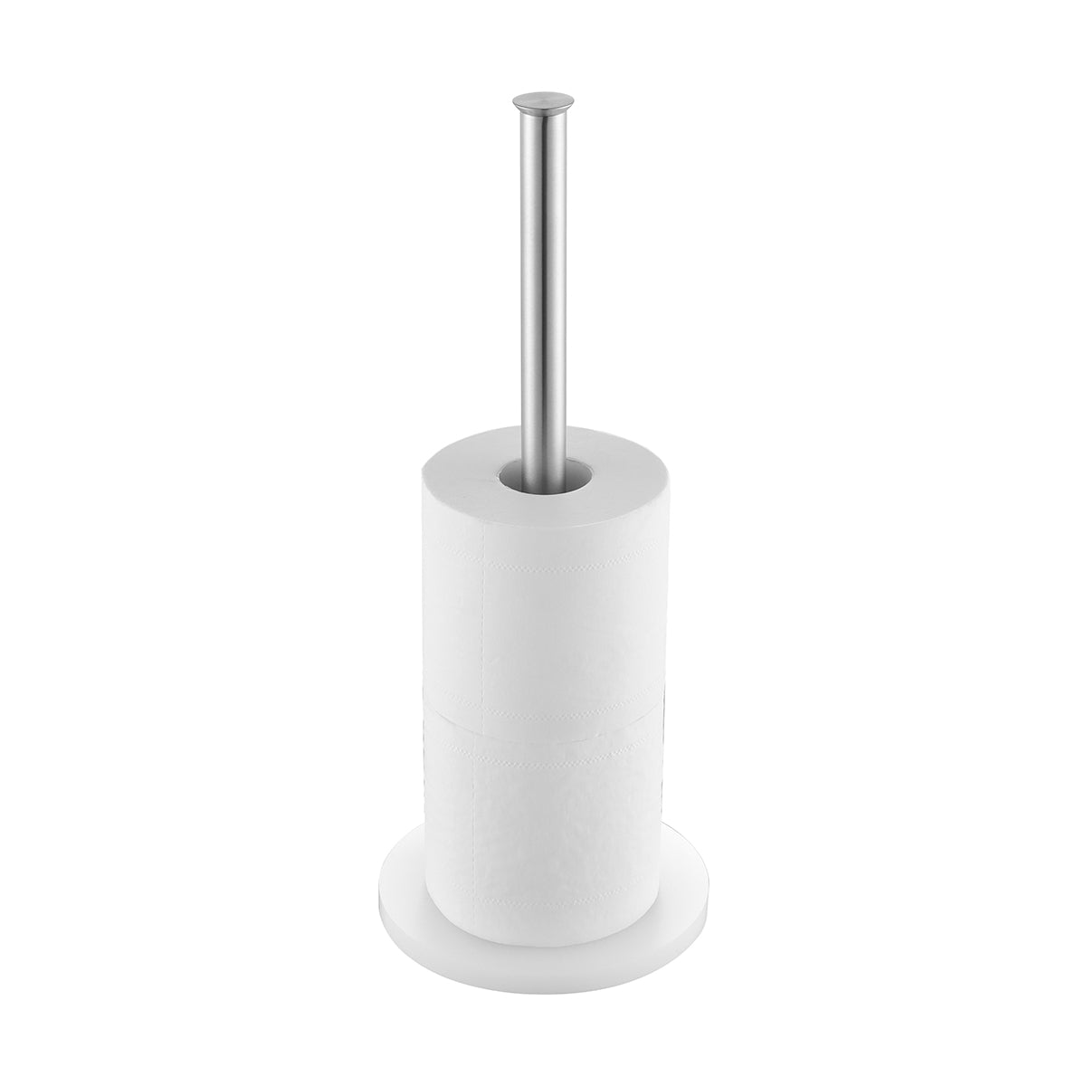 JS Jackson Supplies Freestanding Toilet Paper Holder Canister for Large and Extra Large Rolls, Size: One size, White