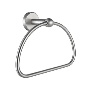 JQK Towel Ring, Stainless Steel Half Ring Towel Holder for Bathroom, 7 Inch Brushed Finished Wall Mount, TR160-BN