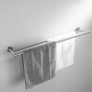 JQK Double Bath Towel Bar, 12-36 Inch 304 Stainless Steel Thicken 0.8mm Towel Rack Bathroom, Towel Holder Brushed Finished Wall Mount, Total Length 20.47 Inch, TB100L12-36-BN