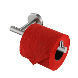 JQK Toilet Paper Holder, 5 Inch 304 Stainless Steel Thick 0.8mm Tissue Paper Dispenser for Bathroom, Hold Mega Rolls, Brushed Nickel Wall Mount, TPH100-BN
