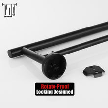 Load image into Gallery viewer, JQK Double Towel Bar, Matte Black 12/18/24/30/36 Inch 304 Stainless Steel Thicken 0.8mm Bath Towel Rack for Bathroom, Towel Holder Wall Mount, Total Length 15/20.5/27/33/39 Inch, TB100L12/18/24/30/36-PB