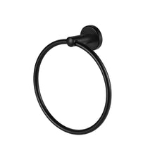 Load image into Gallery viewer, JQK Black Towel Ring, 304 Stainless Steel Matte Black Hand Towel Holder for Bathroom, Wall Mount, TR130-PB