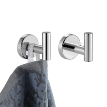 Load image into Gallery viewer, JQK Chrome Bathroom Towel Hook, 304 Stainless Steel Coat Robe Clothes Hook for Bathroom Kitchen Garage Wall Mounted (Pack of 2), TH100-CH-P2