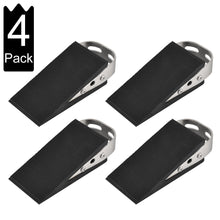 Load image into Gallery viewer, JQK Heavy Duty Door Stopper Rubber Wedge, 304 Stainless Steel Security Door Stops Works On All Floor Types, Brushed(4 Pack), DSB6-BN-P4