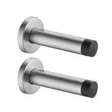 Load image into Gallery viewer, JQK Door Stopper, 304 Stainless Steel Sound Dampening Door Stop Bumper Wall Protetor 2 Pack, Brushed, DSB5-BN-P2
