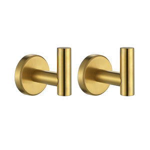 JQK Bathroom Towel Hook Brushed Gold, Brass Coat Robe Clothes Hook for –  JQK Home