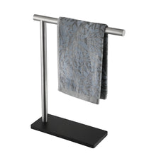 Load image into Gallery viewer, JQK Hand Towel Holder Stand Brushed, Modern Tree Rack Free Standing for Countertop with 12 Inch Bar, 304 Stainless Steel Thicken 0.8mm, HTT170-BN