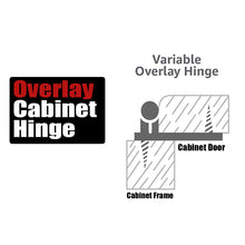 Load image into Gallery viewer, JQK 1/2 Inch Overlay Cabinet Door Hinges, Flush Cabinet Hinges, 20 Pack Satin Nickel, CH200-SN-P20