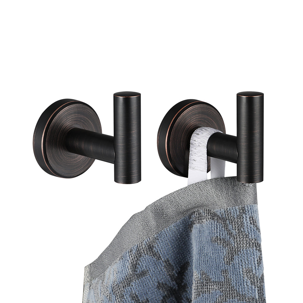 JQK Bathroom Towel Hook Oil Rubbed Bronze, 304 Stainless Steel 0.8mm Coat  Robe Clothes Hook for Bathroom Kitchen Garage Wall Mounted (Pack of 2)