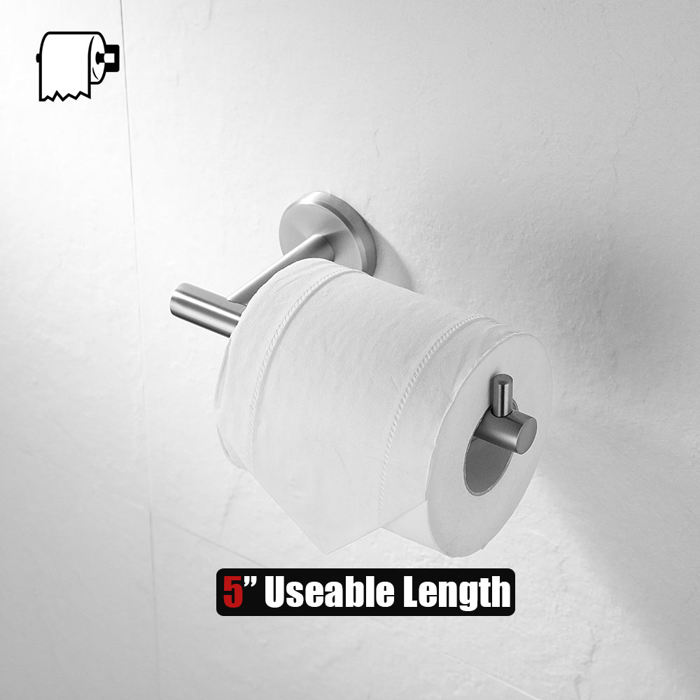 JQK Toilet Paper Holder, 5 Inch 304 Stainless Steel Thick 0.8mm Tissue  Paper Dispenser for Bathroom, Hold Mega Rolls, Brushed Nickel Wall Mount
