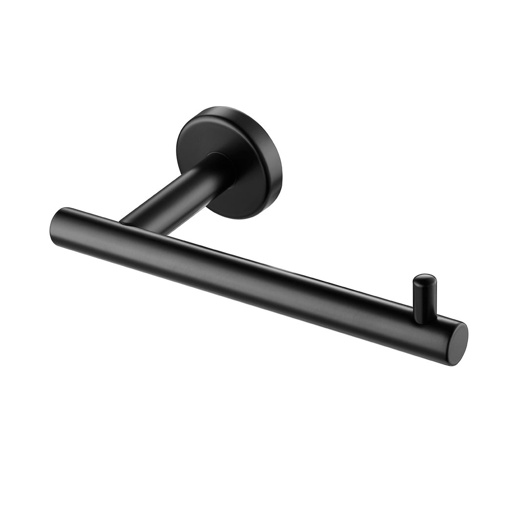 Tudoccy 5-Pieces Matte Black Bathroom Hardware Set SUS304 Stainless Steel Round Wall Mounted - Includes 16 Hand Towel Bar, Toilet Paper Holder, 3