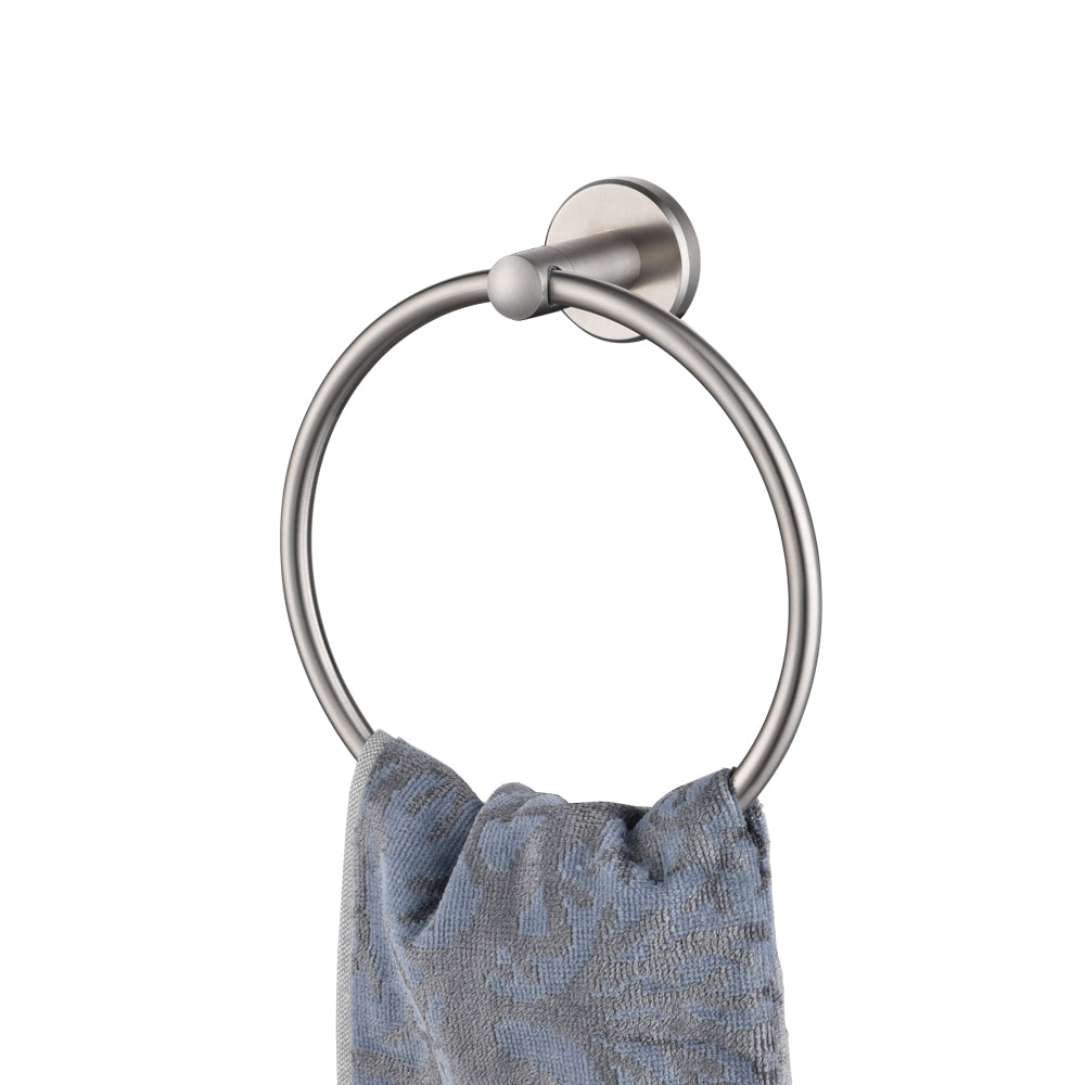 JQK Towel Ring, 304 Stainless Steel Hand Towel Holder for Bathroom, Brushed Finished Wall Mount, TR130-BN
