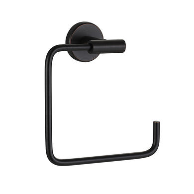 JQK Towel Ring Oil Rubbed Bronze, Stainless Steel Square Ring Towel Holder for Bathroom, 6 Inch ORB Wall Mount, TR140-ORB